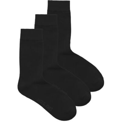 JACK & JONES Jacordinary Socks Lot de 3 paires de chaussettes, Noir, taille unique JACK & JONES Jacordinary Socks Lot de 3 paires de chaussettes, Noir, taille unique