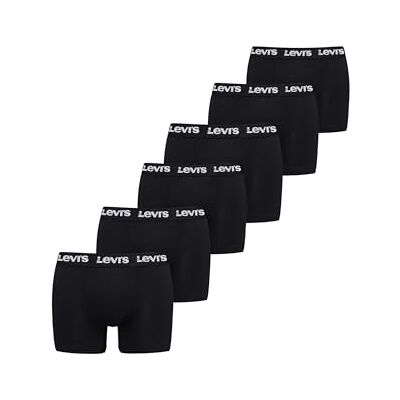 Levi's Levis Lot de 6 boxers pour homme avec logo Repeat ECOM, Noir, S Levi's Levis Lot de 6 boxers pour homme avec logo Repeat ECOM, Noir, S