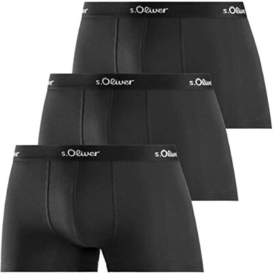 s.Oliver Lot de 3 boxers pour homme, Noir, S s.Oliver Lot de 3 boxers pour homme, Noir, S