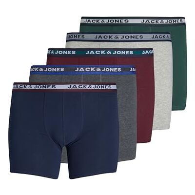 JACK & JONES Male Trunks Plus Size Lot de 5 boxers, gris, 6XL JACK & JONES Male Trunks Plus Size Lot de 5 boxers, gris, 6XL