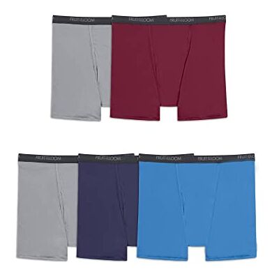 Fruit of the Loom Lot de 5 boxers légers en micro-stretch pour homme, Big Man Micro-stretch Lot de 5 Gris/rouge/bleu, XXL Fruit of the Loom Lot de 5 boxers légers en micro-stretch pour homme, Big Man Micro-stretch Lot de 5 Gris/rouge/bleu, XXL