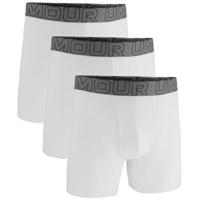 Under Armour Men's Performance Cotton 6" 3 Pack Solid Boxer Briefs Under Armour Men's Performance Cotton 6" 3 Pack Solid Boxer Briefs