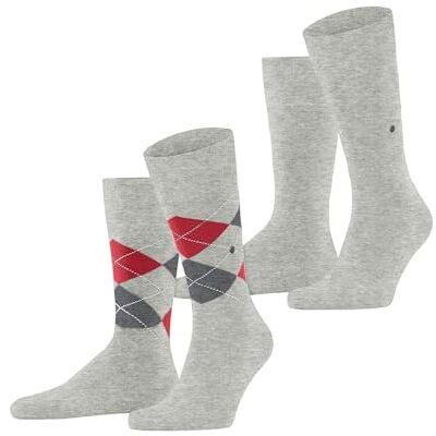 Burlington Everyday Mix 2-Pack M SO coton motif fantaisie lot de 2 paires, Chaussettes Homme, Gris (Lt. Heather 3223), 40-46 Burlington Everyday Mix 2-Pack M SO coton motif fantaisie lot de 2 paires, Chaussettes Homme, Gris (Lt. Heather 3223), 40-46