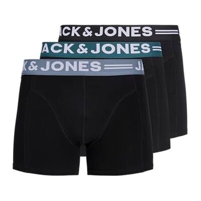 JACK & JONES 3-Pack Sense Trunks Lot de 3 Noos, Noir, L (Pack de 3) Homme, Noir, L JACK & JONES 3-Pack Sense Trunks Lot de 3 Noos, Noir, L (Pack de 3) Homme, Noir, L