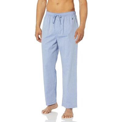 Nautica Pantalon de pyjama pour homme 100% coton tissé doux avec taille élastique, Bleu os, X-Large Nautica Pantalon de pyjama pour homme 100% coton tissé doux avec taille élastique, Bleu os, X-Large
