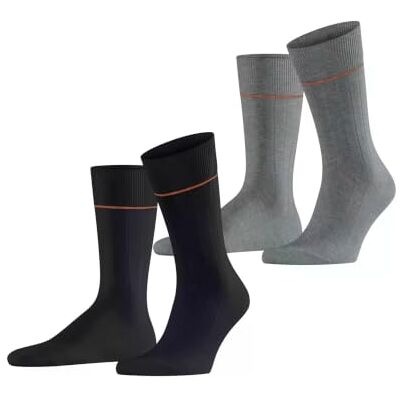 ESPRIT Accent Rib 2-Pack M So coton unies 2 paires, Chaussettes Homme, Multicolore Black Grey Mix 0050, 43-46 ESPRIT Accent Rib 2-Pack M So coton unies 2 paires, Chaussettes Homme, Multicolore Black Grey Mix 0050, 43-46
