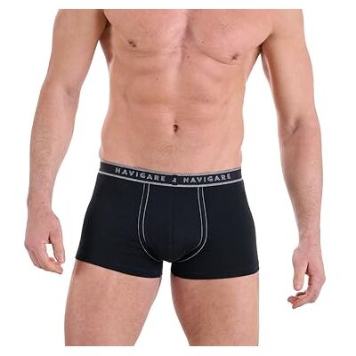 Navigare Boxer Homme Pack de 6 Jersey Coton Élastique, Noir, Medium Grey, Navy, L Navigare Boxer Homme Pack de 6 Jersey Coton Élastique, Noir, Medium Grey, Navy, L