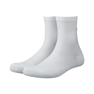 SHIMANO Chaussettes unisexes Performance Mid My26, blanches, 45-48 SHIMANO Chaussettes unisexes Performance Mid My26, blanches, 45-48
