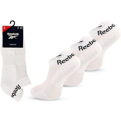 Reebok Chaussettes Basses Unisexes Confortables, Coton Respirant, Pour Marche, Sport Fitness, Usage Quotidien, Lavables, Coupe Basse, Lot de 3 Paires, Taille 43-45, Blanc, Blanc, 43-45 Reebok Chaussettes Basses Unisexes Confortables, Coton Respirant, Pour Marche, Sport Fitness, Usage Quotidien, Lavables, Coupe Basse, Lot de 3 Paires, Taille 43-45, Blanc, Blanc, 43-45