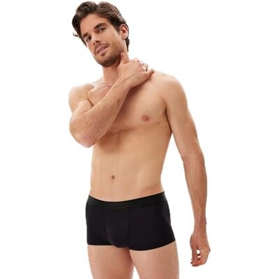 Dagi Boxer noir tendance pour homme Taille droite, Noir, XL Dagi Boxer noir tendance pour homme Taille droite, Noir, XL