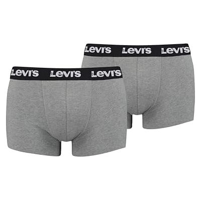 Levi's Levis Men Repeat Logo Trunk Lot de 2 boxers pour homme, Mélange gris moyen, L Levi's Levis Men Repeat Logo Trunk Lot de 2 boxers pour homme, Mélange gris moyen, L