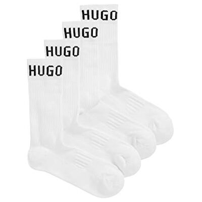 Boss Lot de 2 paires de chaussettes pour homme, Blanc 100, 39-42 EU Boss Lot de 2 paires de chaussettes pour homme, Blanc 100, 39-42 EU