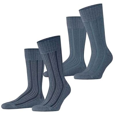 ESPRIT Plush Rib Multipack M So coton fantaisie 2 paires, Chaussettes Homme, Bleu Light Denim 6660, 43-46 ESPRIT Plush Rib Multipack M So coton fantaisie 2 paires, Chaussettes Homme, Bleu Light Denim 6660, 43-46
