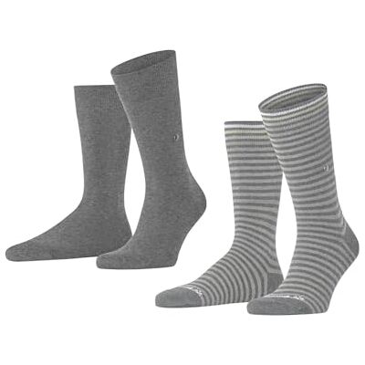 Burlington Everyday Stripe Mixed 2-Pack M SO coton motif fantaisie lot de 2 paires, Chaussettes Homme, Gris (Light Grey Melange 3390), 40-46 Burlington Everyday Stripe Mixed 2-Pack M SO coton motif fantaisie lot de 2 paires, Chaussettes Homme, Gris (Light Grey Melange 3390), 40-46
