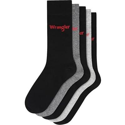 Wrangler Lees (pack de 5) Homme, Noir/anthracite/gris mélangé, 43-46 EU Wrangler Lees (pack de 5) Homme, Noir/anthracite/gris mélangé, 43-46 EU
