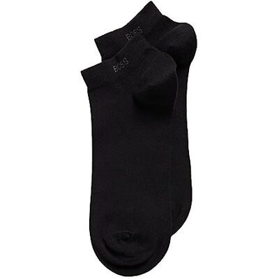 Boss HUGO Men's 2-Pack solid cotton ankle sock Sockshosiery, black, 7-13 Boss HUGO Men's 2-Pack solid cotton ankle sock Sockshosiery, black, 7-13