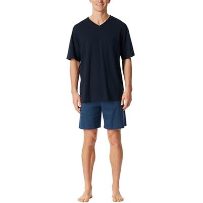 Schiesser Pyjama court pour homme col en V Ensemble de pyjama, bleu atlantique_181153, 54, Bleu atlantique_181153, 54 Schiesser Pyjama court pour homme col en V Ensemble de pyjama, bleu atlantique_181153, 54, Bleu atlantique_181153, 54