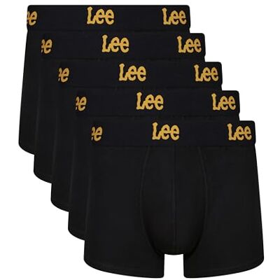 Lee Men's Boxer Shorts In Black Soft Touch Cotton Trunks Caleçon boxeur Homme (lot de 5) Lee Men's Boxer Shorts In Black Soft Touch Cotton Trunks Caleçon boxeur Homme (lot de 5)