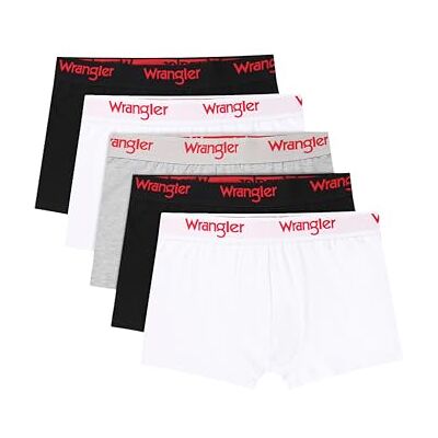 Wrangler Willox Lot de 5 boxers pour homme, Noir/blanc/gris chiné, XL Wrangler Willox Lot de 5 boxers pour homme, Noir/blanc/gris chiné, XL