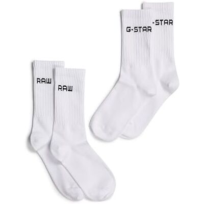 G-STAR RAW G-STAR Chaussettes pour homme, Blanc (blanc D24884-D644-110), S G-STAR RAW G-STAR Chaussettes pour homme, Blanc (blanc D24884-D644-110), S