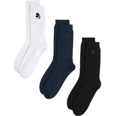 KARL LAGERFELD International B.V Lot de 3 paires de chaussettes avec logo K/Kameo Noir/bleu/blanc Taille 43-46, multicolore, 43-46 EU KARL LAGERFELD International B.V Lot de 3 paires de chaussettes avec logo K/Kameo Noir/bleu/blanc Taille 43-46, multicolore, 43-46 EU