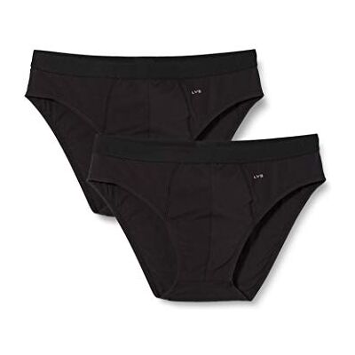 Lovable Lot de 2 slips pour homme Pacco Da 2, Nero + Nero, 4 Lovable Lot de 2 slips pour homme Pacco Da 2, Nero + Nero, 4