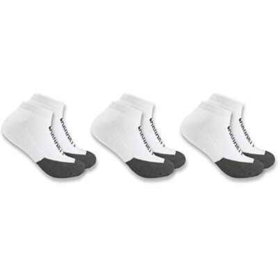 Carhartt Lot de 3 paires de chaussettes pour homme, blanc, Large Carhartt Lot de 3 paires de chaussettes pour homme, blanc, Large