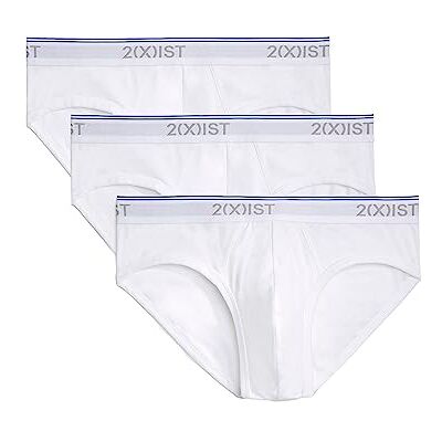 2(X)IST 2(X) IST Lot de 3 slips invisibles en coton extensible pour homme, Blanc/blanc., S 2(X)IST 2(X) IST Lot de 3 slips invisibles en coton extensible pour homme, Blanc/blanc., S
