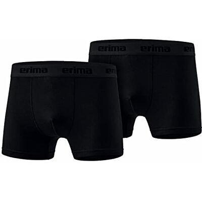 Erima Lot de 2 boxers basiques pour homme, noir, L Erima Lot de 2 boxers basiques pour homme, noir, L