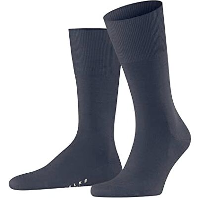 FALKE Airport M SO laine coton unies 1 paire, Chaussettes Homme, Bleu (Dark Blue Melange 6688), 41-42 FALKE Airport M SO laine coton unies 1 paire, Chaussettes Homme, Bleu (Dark Blue Melange 6688), 41-42