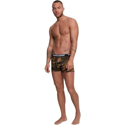 Urban Classics Lot de 2 boxers Camo pour homme, Camouflage en bois., S Urban Classics Lot de 2 boxers Camo pour homme, Camouflage en bois., S