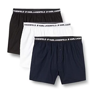 KARL LAGERFELD Boxer (Lot de 3) Homme, Noir/Blanc/Bleu Marine., XS KARL LAGERFELD Boxer (Lot de 3) Homme, Noir/Blanc/Bleu Marine., XS