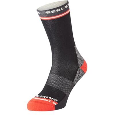 SEALSKINZ Blofield Chaussettes de course mi-longues anti-ampoules, Noir, Medium SEALSKINZ Blofield Chaussettes de course mi-longues anti-ampoules, Noir, Medium