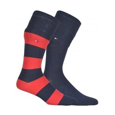 Tommy Hilfiger Women's Casual 2P Casual Socks, Bleu Marine / Rouge, 43-46 Tommy Hilfiger Women's Casual 2P Casual Socks, Bleu Marine / Rouge, 43-46