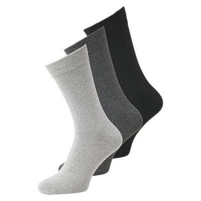 JACK & JONES Jacordinary Socks Lot de 3 paires de chaussettes, Noir, taille unique JACK & JONES Jacordinary Socks Lot de 3 paires de chaussettes, Noir, taille unique