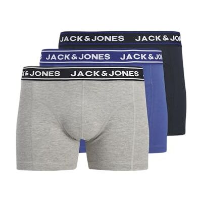 JACK & JONES Jacdanny Solid Trunks Lot de 3, Bleu Dazzling, S JACK & JONES Jacdanny Solid Trunks Lot de 3, Bleu Dazzling, S