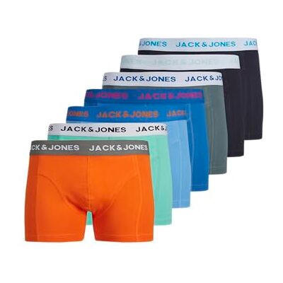 JACK & JONES Jaccarl Solid Trunks Jnr Lot de 7 boxers pour homme, bleu marine, 128 JACK & JONES Jaccarl Solid Trunks Jnr Lot de 7 boxers pour homme, bleu marine, 128