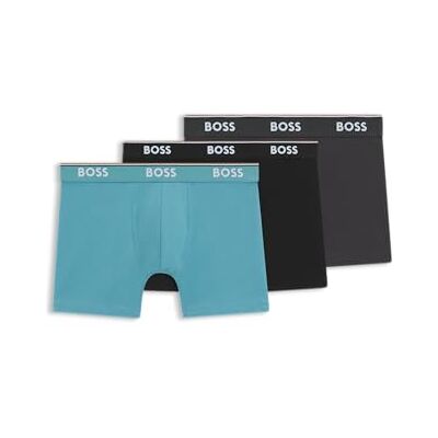 Boss Lot de 3 boxers en coton stretch pour homme Noir/bleu/gris foncé, 987open Divers, S Boss Lot de 3 boxers en coton stretch pour homme Noir/bleu/gris foncé, 987open Divers, S
