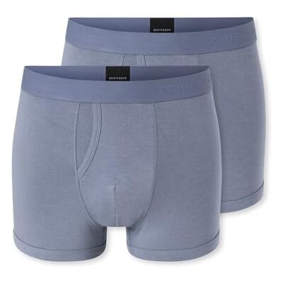 Schiesser Lot de 2 boxers pour homme Côtes fines Rib Essentials, gris-bleu, XXL Schiesser Lot de 2 boxers pour homme Côtes fines Rib Essentials, gris-bleu, XXL