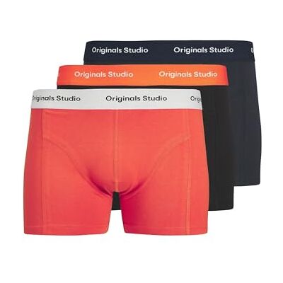 JACK & JONES Male Trunks Lot de 3 boxers, Noir, S JACK & JONES Male Trunks Lot de 3 boxers, Noir, S