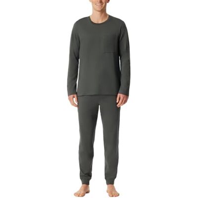 Schiesser Pyjama long pour homme avec manchettes, Vert foncé_183125, 58 Schiesser Pyjama long pour homme avec manchettes, Vert foncé_183125, 58
