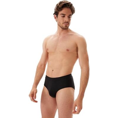 Dagi Slip en modal pour homme, noir, tendance, taille régulière, Noir, M Dagi Slip en modal pour homme, noir, tendance, taille régulière, Noir, M