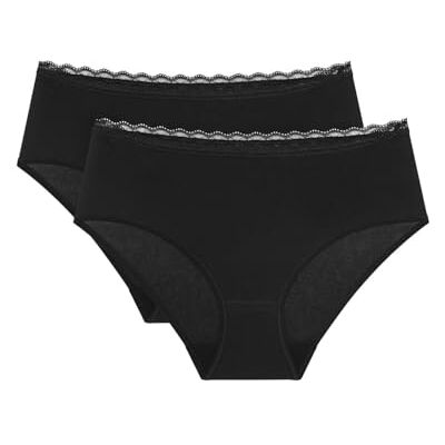 Triumph Feel of Cotton Midi 2p Slip, Noir, 46 Femmes, Noir, 44 Triumph Feel of Cotton Midi 2p Slip, Noir, 46 Femmes, Noir, 44