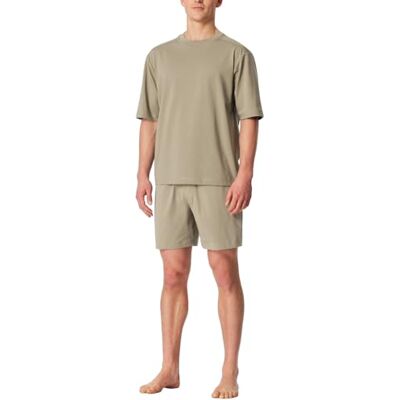 Schiesser Pyjama court à col rond pour homme Ensemble de nuit, jade, 54 Schiesser Pyjama court à col rond pour homme Ensemble de nuit, jade, 54
