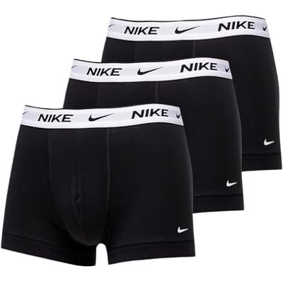 NIKE Everyday Lot de 3 boxers en coton stretch pour homme, noir/noir, taille S NIKE Everyday Lot de 3 boxers en coton stretch pour homme, noir/noir, taille S