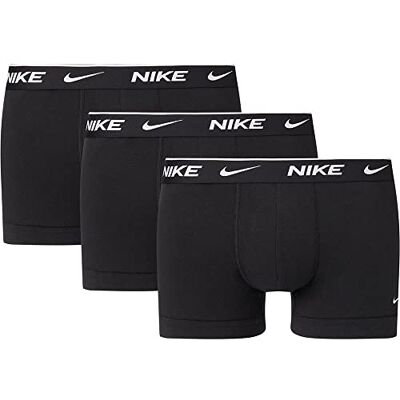 NIKE Everyday Lot de 3 boxers en coton stretch pour homme, noir/noir, taille M NIKE Everyday Lot de 3 boxers en coton stretch pour homme, noir/noir, taille M