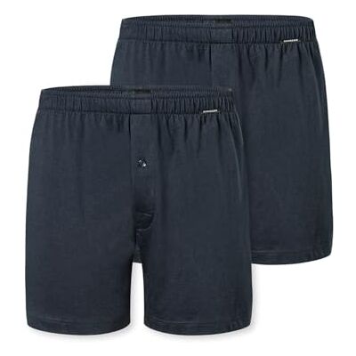 Schiesser Boxer en jersey simple pour homme 100% coton, coupe décontractée, boutonnière fonctionnelle, Bleu nuit 182426, 6 Schiesser Boxer en jersey simple pour homme 100% coton, coupe décontractée, boutonnière fonctionnelle, Bleu nuit 182426, 6