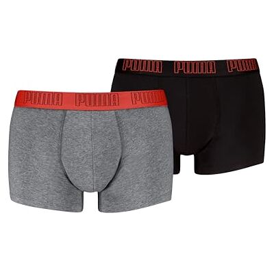 PUMA Men's Everyday Trunk, mid Grey Melange/Orange, XL (2 Pack), Gris moyen mélangé/orange, XL PUMA Men's Everyday Trunk, mid Grey Melange/Orange, XL (2 Pack), Gris moyen mélangé/orange, XL
