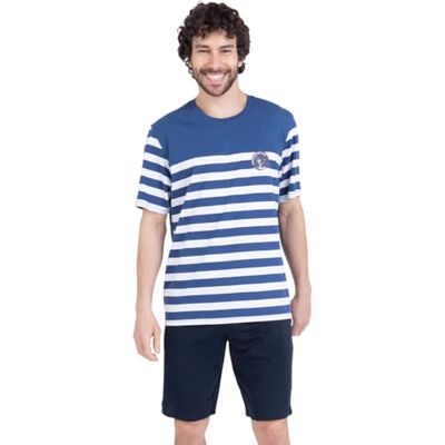 Athena – Pyjama Court Homme – Rayures Ocean Club – Oeko-TEX® – Rayures Fils Teints Athena – Pyjama Court Homme – Rayures Ocean Club – Oeko-TEX® – Rayures Fils Teints