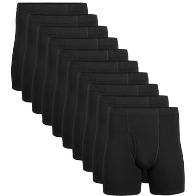Gildan Men's Underwear Covered Waistband Boxer Briefs, Multipack, Black (10-Pack) Gildan Men's Underwear Covered Waistband Boxer Briefs, Multipack, Black (10-Pack)